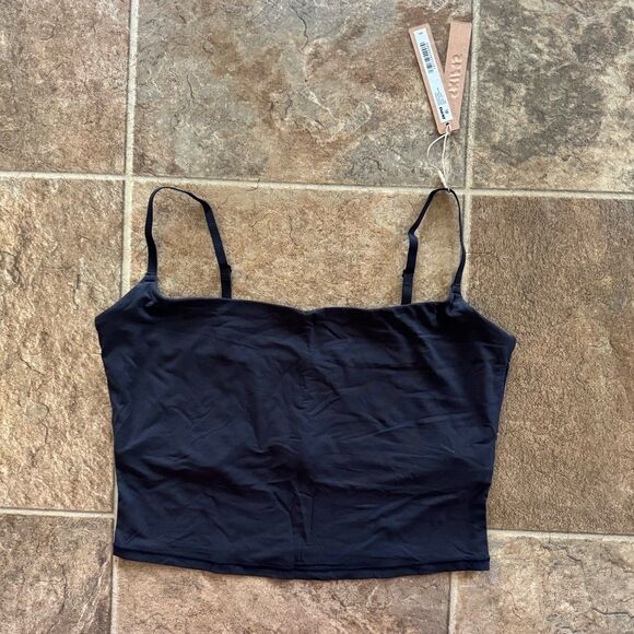 Skims Fits Everybody Cropped Cami Onyx Size Large - Picture 2 of 9